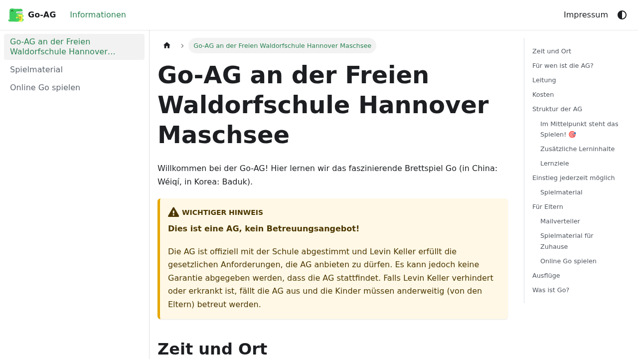 Screenshot von Go-AG an der Freien Waldorfschule